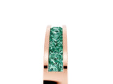 Rose gold Channel Set Princess Cut Green Sapphire Eternity Band_29