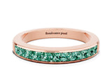 Rose gold Channel Set Princess Cut Green Sapphire Eternity Band_6