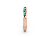Rose gold Channel Set Princess Cut Green Sapphire Eternity Band_8