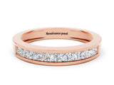 Rose gold Channel Set Princess Cut Moissanite Eternity Band_24