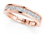 Rose gold Channel Set Princess Cut Moissanite Eternity Band_25
