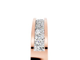 Rose gold Channel Set Princess Cut Moissanite Eternity Band_29