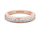 Rose gold Channel Set Princess Cut Moissanite Eternity Band_6