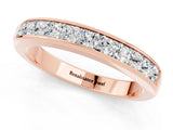 Rose gold Channel Set Princess Cut Moissanite Eternity Band_7