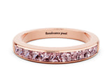 Rose gold Channel Set Princess Cut Morganite Eternity Band_6