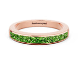 Rose gold Channel Set Princess Cut Peridot Eternity Band_6