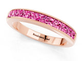 Rose gold Channel Set Princess Cut Pink Sapphire Eternity Band_19