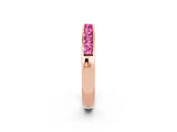 Rose gold Channel Set Princess Cut Pink Sapphire Eternity Band_20
