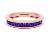 Rose gold Channel Set Princess Cut Tanzanite Eternity Band_24