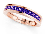 Rose gold Channel Set Princess Cut Tanzanite Eternity Band_25