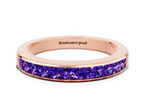 Rose gold Channel Set Princess Cut Tanzanite Eternity Band_6