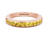 Rose gold Channel Set Princess Cut Yellow Sapphire Eternity Band_18