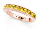 Rose gold Channel Set Princess Cut Yellow Sapphire Eternity Band_19