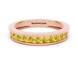 Rose gold Channel Set Princess Cut Yellow Sapphire Eternity Band_24