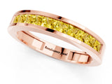Rose gold Channel Set Princess Cut Yellow Sapphire Eternity Band_25