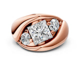 Rose gold Channel Set Princess Diamond Crossover Band_6