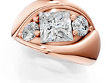 Rose gold Channel Set Princess Diamond Crossover Band_7
