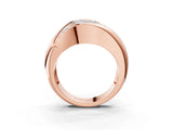Rose gold Channel Set Princess Diamond Crossover Band_9