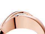 Rose gold Channel Set Radiant Diamond Crossover Band_10