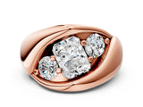 Rose gold Channel Set Radiant Diamond Crossover Band_6