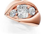 Rose gold Channel Set Radiant Diamond Crossover Band_7