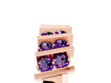 Rose gold Channel Set Round Amethyst Anniversary Band with Vertical Prongs_11