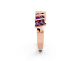 Rose gold Channel Set Round Amethyst Anniversary Band with Vertical Prongs_8