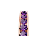 Rose gold Channel Set Round Amethyst Eternity Band_11