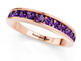Rose gold Channel Set Round Amethyst Eternity Band_7