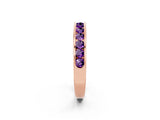 Rose gold Channel Set Round Amethyst Eternity Band_8
