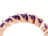 Rose gold Channel Set Round Amethyst Multi-Row Band_10