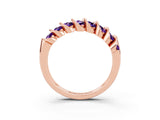 Rose gold Channel Set Round Amethyst Multi-Row Band_9