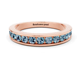 Rose gold Channel Set Round Aquamarine Eternity Band_6