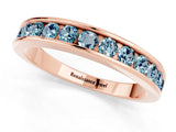 Rose gold Channel Set Round Aquamarine Eternity Band_7