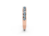 Rose gold Channel Set Round Aquamarine Eternity Band_8