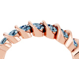 Rose gold Channel Set Round Aquamarine Multi-Row Band_10