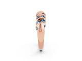 Rose gold Channel Set Round Aquamarine Multi-Row Band_8