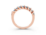 Rose gold Channel Set Round Aquamarine Multi-Row Band_9