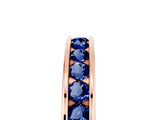 Rose gold Channel Set Round Blue Sapphire Eternity Band_11