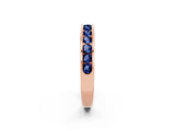 Rose gold Channel Set Round Blue Sapphire Eternity Band_8