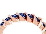 Rose gold Channel Set Round Blue Sapphire Multi-Row Band_10
