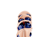 Rose gold Channel Set Round Blue Sapphire Multi-Row Band_11