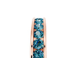 Rose gold Channel Set Round Blue Topaz Eternity Band_11