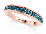 Rose gold Channel Set Round Blue Topaz Eternity Band_7