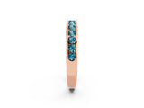 Rose gold Channel Set Round Blue Topaz Eternity Band_8
