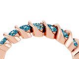 Rose gold Channel Set Round Blue Topaz Multi-Row Band_10
