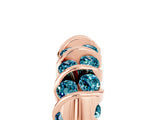 Rose gold Channel Set Round Blue Topaz Multi-Row Band_11