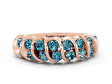 Rose gold Channel Set Round Blue Topaz Multi-Row Band_6