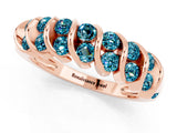 Rose gold Channel Set Round Blue Topaz Multi-Row Band_7