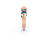 Rose gold Channel Set Round Blue Topaz Multi-Row Band_8